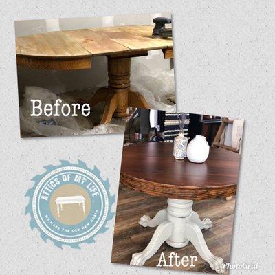 7 layer refinished table for a client