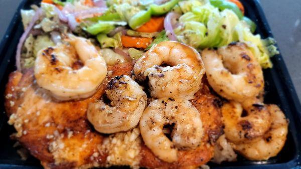 Full hibachi plate with salmon and shrimp $39