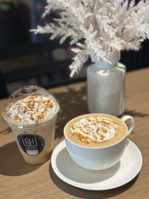 Iced Frosted Pumpkin Latte and Hot Frosted Pumpkin Latte