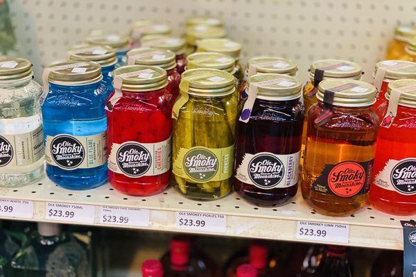 Quirky Ole Smoky Moonshine flavors.