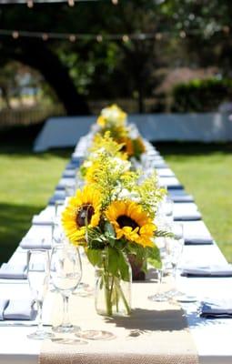 Beautiful sunflower centerpieces for my wedding! It came out even better than I had expected! :)