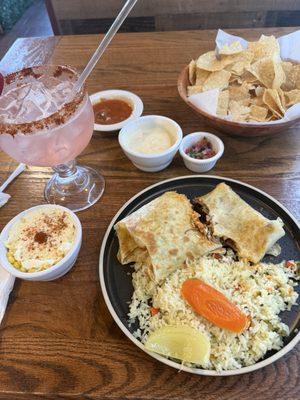 Bir- ito  Strawberry marg  Elote  Queso