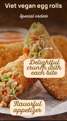 Viet Vegan Egg Rolls (3 rolls)