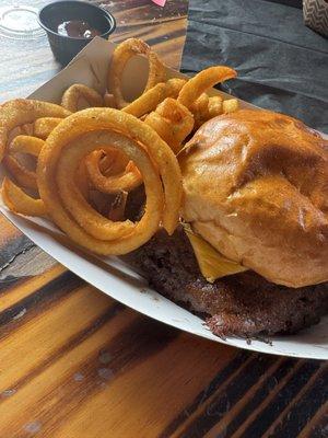 Double barrel with curly fries