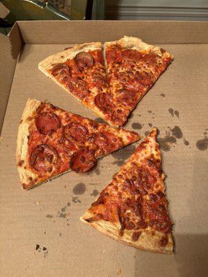 Overcooked cardboard pizza