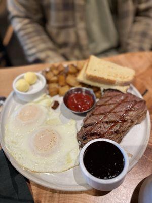 Steak and eggs