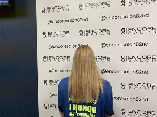 First highlight for this young lady! Hair by Carol