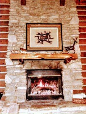Deer Clan Cabin fireplace