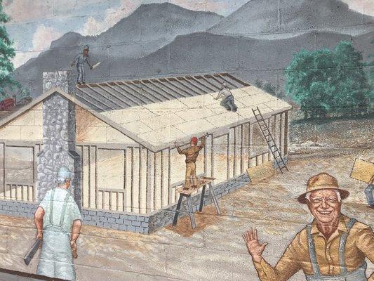 Mural on outside wall