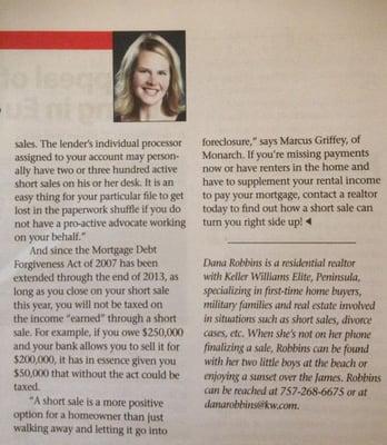 Short Sale article in the Oyster Pointer. Page 2 of 2