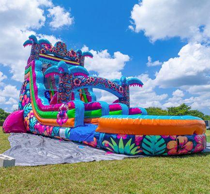 18 Foot dual lane water slide!