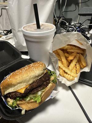 2. Super Double Burger Combo , upgrade to a shake, and add cheese