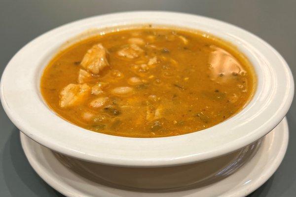 Chicken and white bean chili.