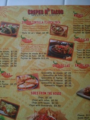 Sopa, fajitas, quesadillas