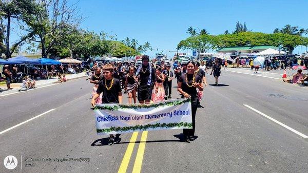 Chiefess Kapi'olani Elementary School. 2025 Merrie Monarch Festival Royal Parade. April 26, 2025 @ 10:30am.