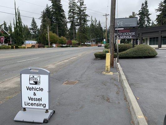 Signage out front in the morning on Tuesday 9 September 2025.