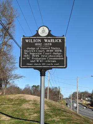 Wilson Warlick Historical Marker
