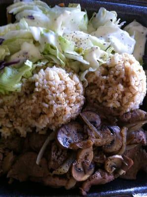 Regular steak plate with mushroom and onion