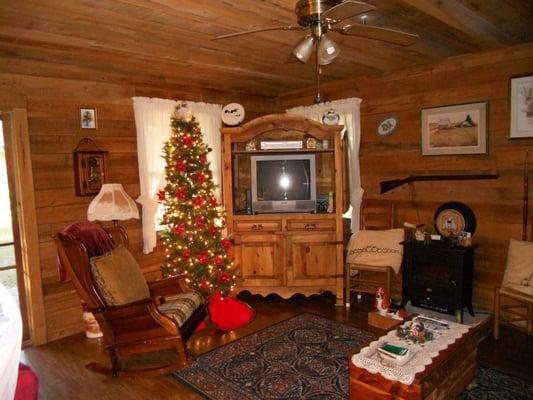 Inside the Earl Cabin at Christmas