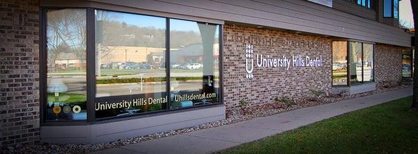 Exterior photograph of the University Hills Dental office in Madison on University avenue