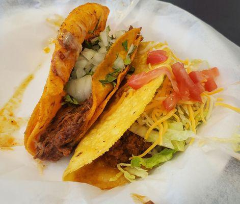 Quesabirria (L) and ground beef (R), major fail.