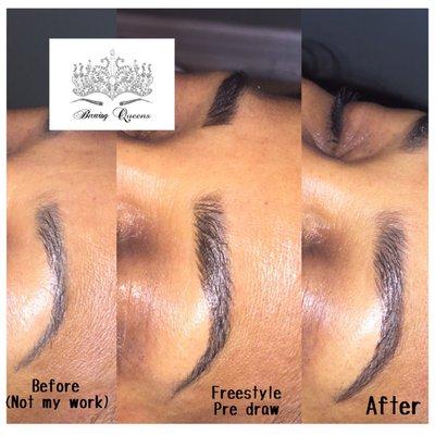Tattoo Correction 3D Microblading Before Mapped After