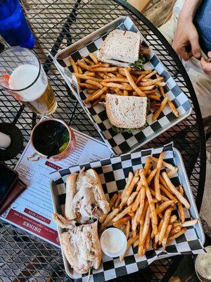 Club Sandwich and White BBQ Chicken