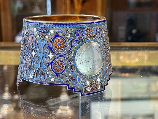 Russian Imperial silver & enamel master salt