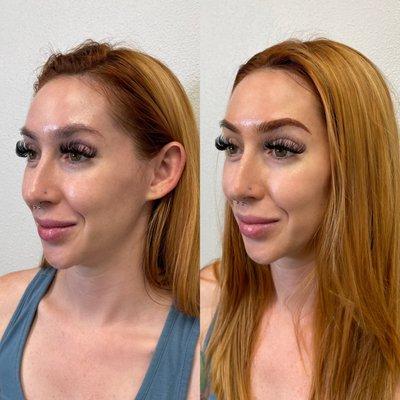 Powder Brow to define shape and brighten the natural brow color.
