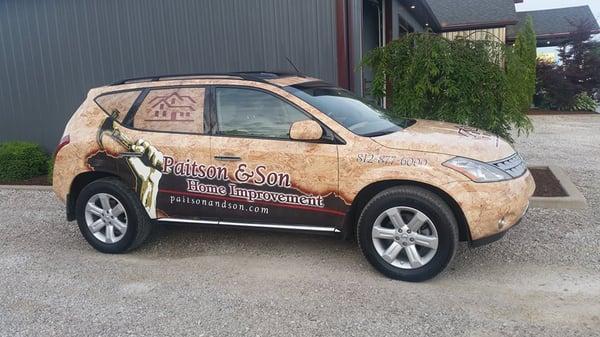 Vehicle Wrap done for Paitson and Son Home Improvement.