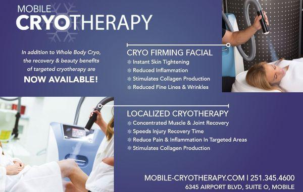 Localized Cryo & Cryo Firming Facial available