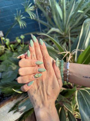 Gel builder + color over natural nails