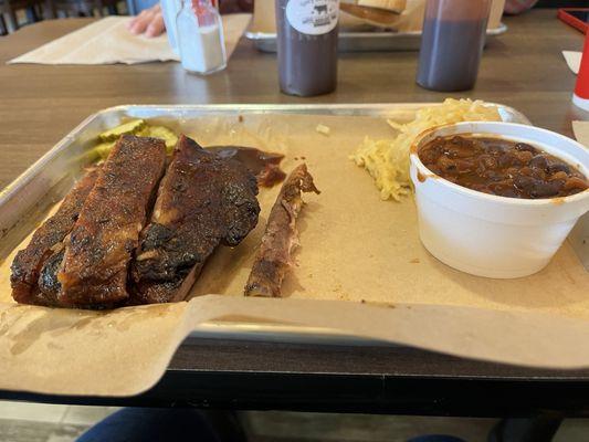 My yummy 1/2 Slab of Ribs and sides