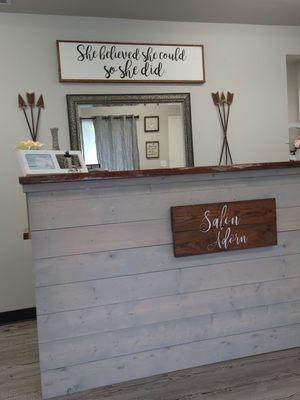 Front desk sign. Yay!!!