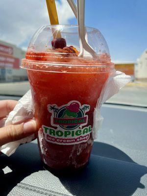 Cherry lime mangonada with chamoy