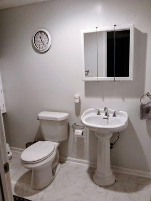 Pedestal sink and toilet replacement.