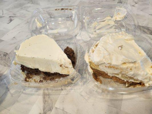 New York oreo on the left & lemon meringue on the right