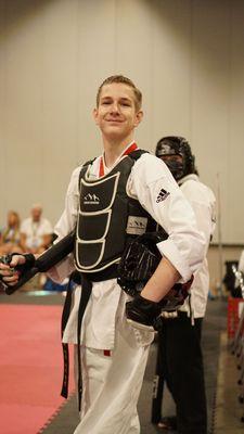 Noah in sparring gear
at World Championships in Denver, Colorado.