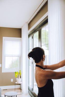 All the luxury and light control with Luminette® Privacy Sheers. Closed for soft, filtered light and privacy and open for beautiful views