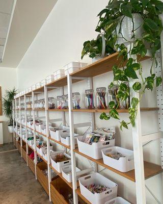 Art supply wall for creative kiddos