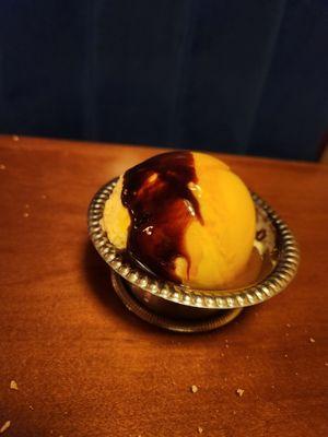 Vanilla with half caramel and half chocolate.