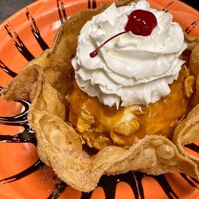 Deep fried ice cream