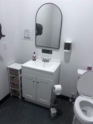 Very neat, clean and accessible restroom.