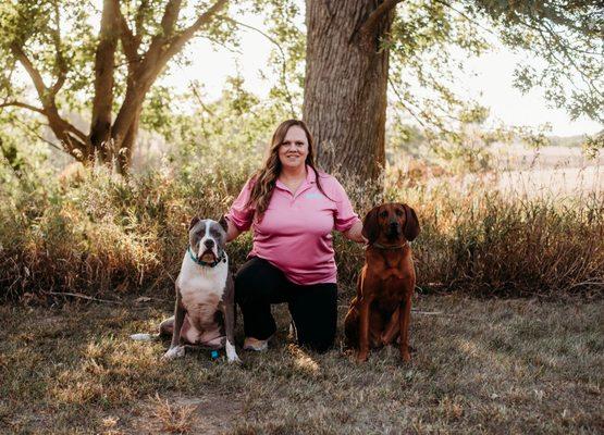 Two of my personal dogs I trained to be Canine Good Citizens.