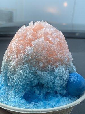 Blue Raspberry and Georgia Peach Snowball.