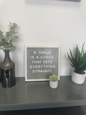 Cute decor and sense of humor