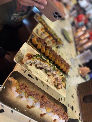 The spread, perfect for party of 3 bar-side.