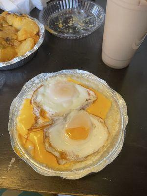 Grits with cheese 2 eggs