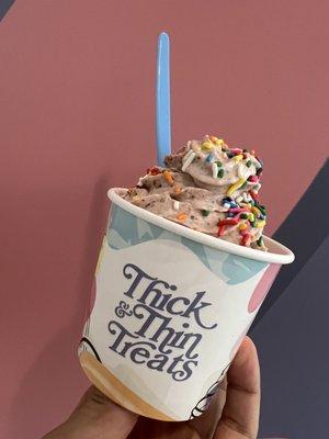 Our Ice Cream Treats feature awesome mix-ins including cereals, candy, and toppings!