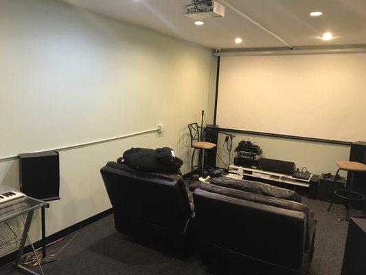 Our projector in our demo room.